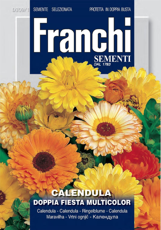 Franchi Seeds of Italy - Flower - FDBF_ 309-1 - Calendula - Pot Marigold - Fiesta - Seeds