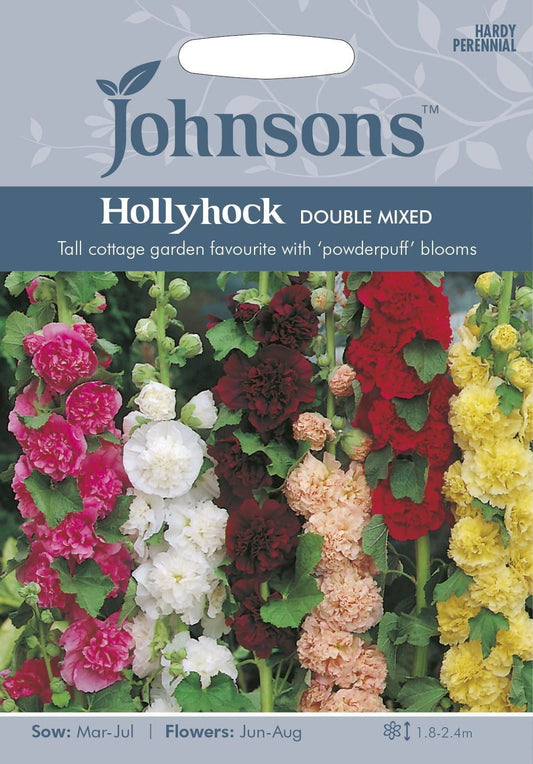Johnsons Hollyhock Double Mixed 50 Seeds