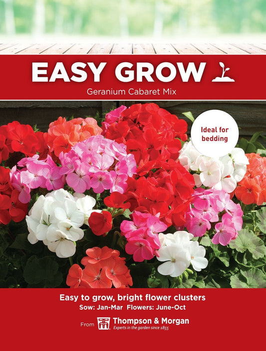 Thompson & Morgan - EasyGrow - Flower - Geranium - Cabaret Mix - 18 Seeds
