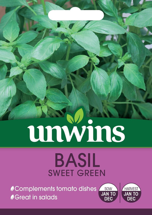 Unwins Herb Basil Sweet Green 400 Seeds