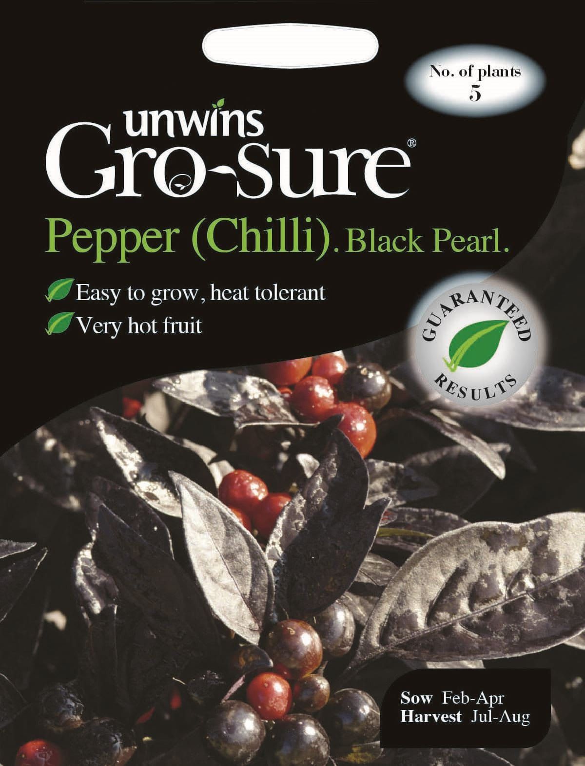 Unwins Pepper (Chilli) Black Pearl (d) 5 Seeds