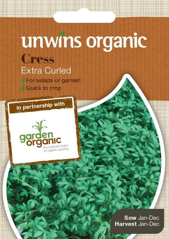 Unwins Organic Cress Extra Curled 4250 Seeds