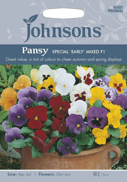 Johnsons Pansy Special Early Mixed F1 50 Seeds
