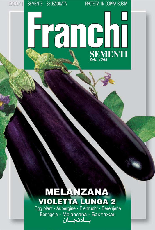Franchi Seeds of Italy Egg Plant Aubergine Violetta Lunga 2 - Seeds