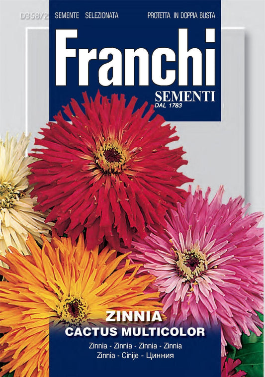 Franchi Seeds of Italy - Flower - FDBF_ 358-2 - Zinnia - Cactus - Seeds