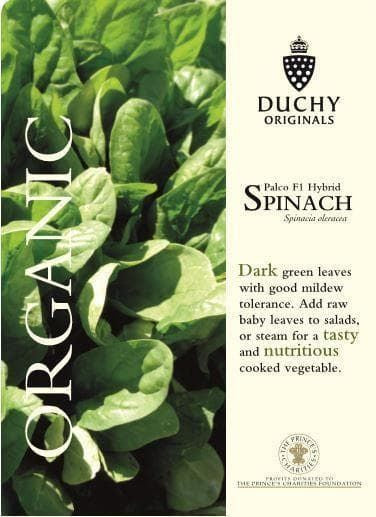 Thompson & Morgan Duchy Original Organic Vegetable Spinach Palco F1 400 Seed