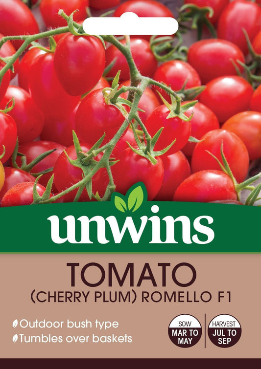 Unwins Tomato Cherry Plum Romello F1 Hybrid 6 Seeds