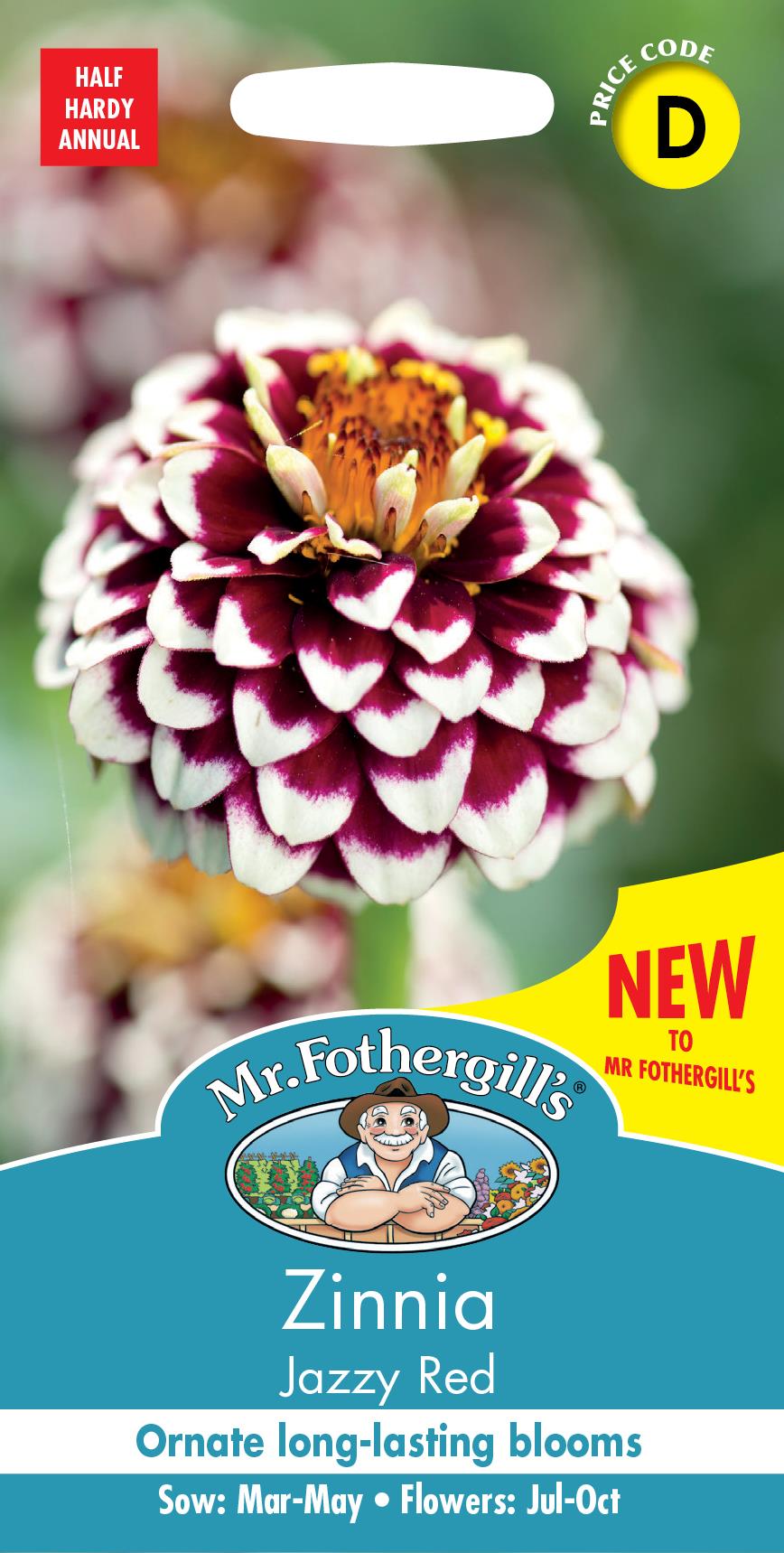 Mr Fothergills - Flower - Zinnia - Jazzy Red - 75 Seeds