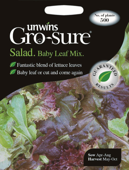 Unwins Salad Baby Leaf Mix 500 Seeds