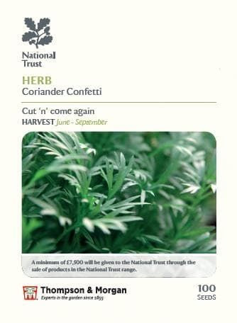 Thompson & Morgan National Trust Range Herb Coriander Confetti 100 seed