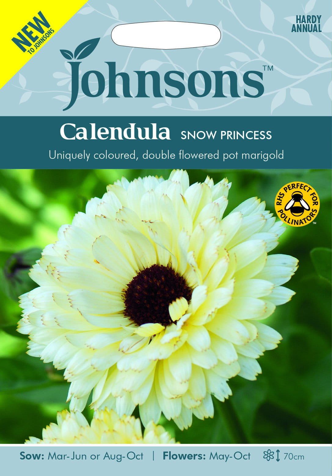 Johnsons Calendula Snow Princess 75 Seeds