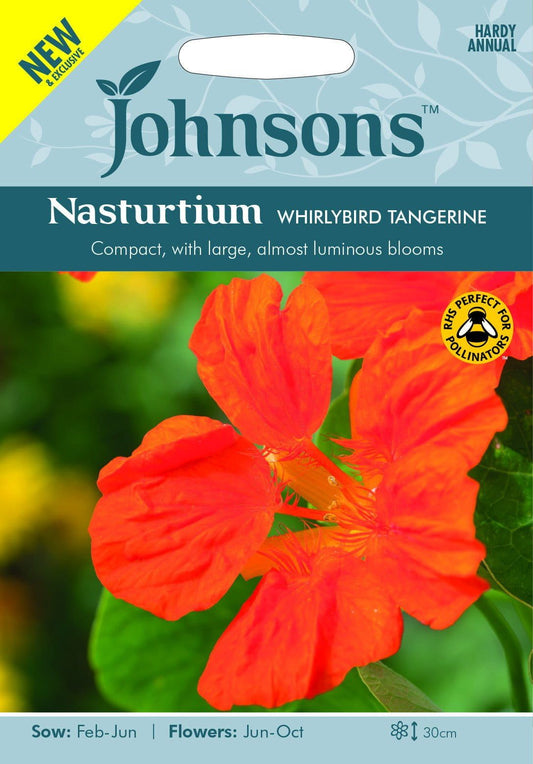 Johnsons Nasturtium Whirlybird Tangerine 25 Seeds