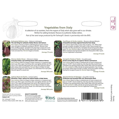 Mr Fothergills RHS Vegetables From Italy Collection - Seeds