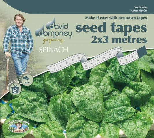 Mr Fothergills - David Domoney - Vegetable - Spinach - Emilia F1 - Seed Tape