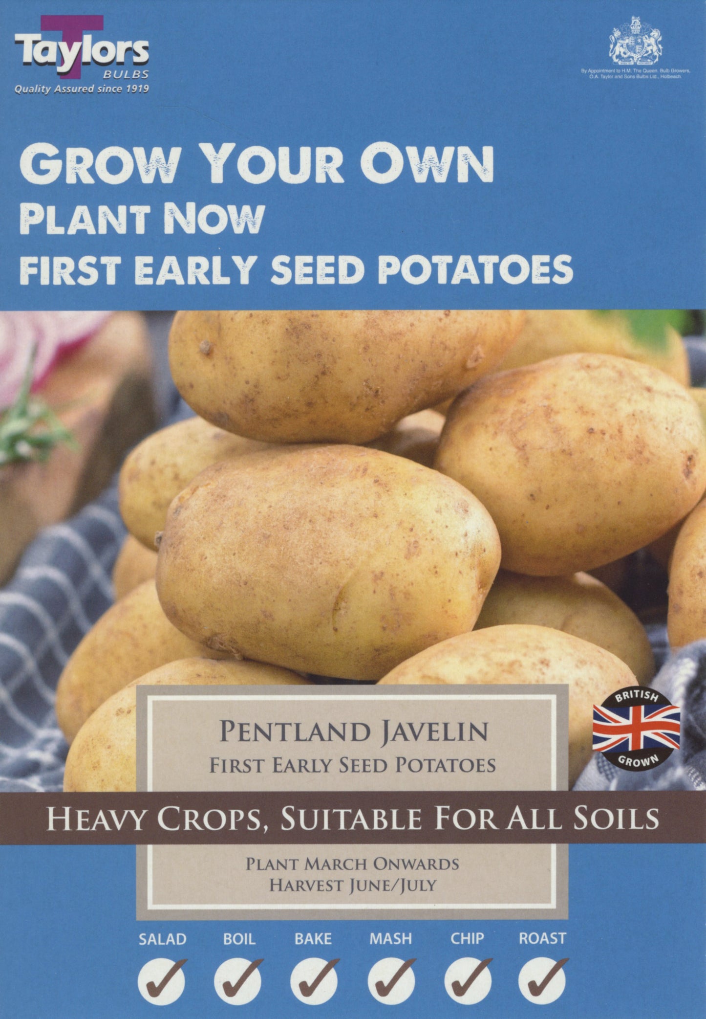 Seed Potatoes Pentland Javelin 10 Tubers First Early