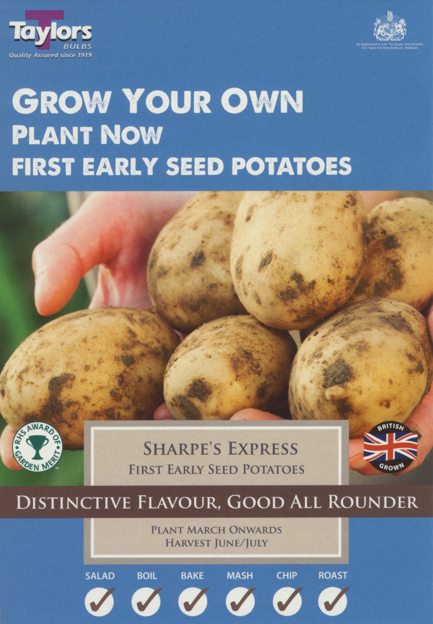 Taylors Seed Potatoes Sharpe's Express 10 Tubers First Early