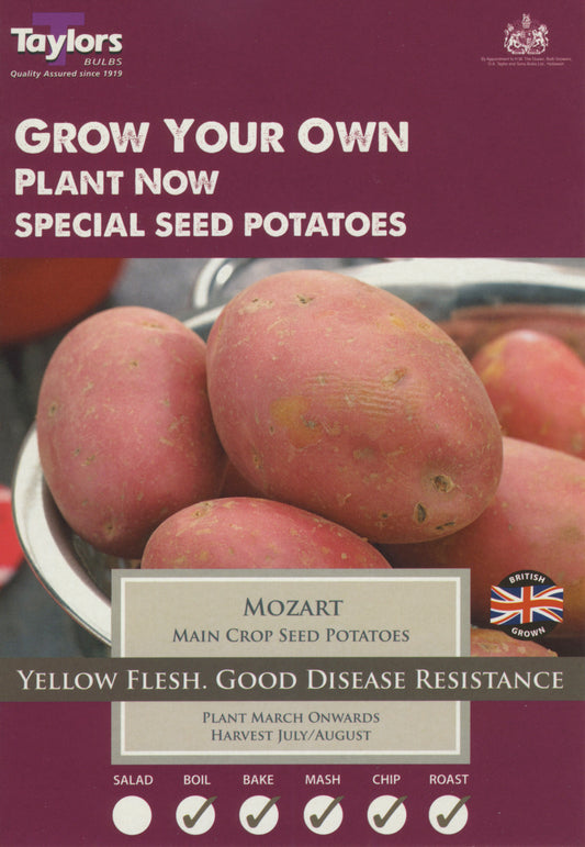 Taylors Seed Potatoes Mozart 8 Tubers Main Crop