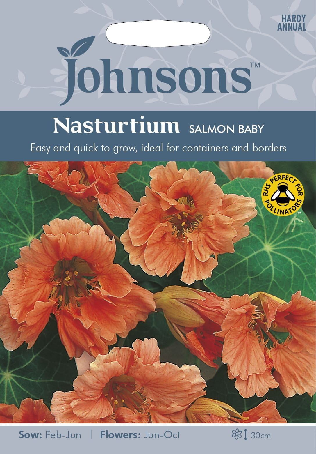 Johnsons Nasturtium Salmon Baby 25 Seeds