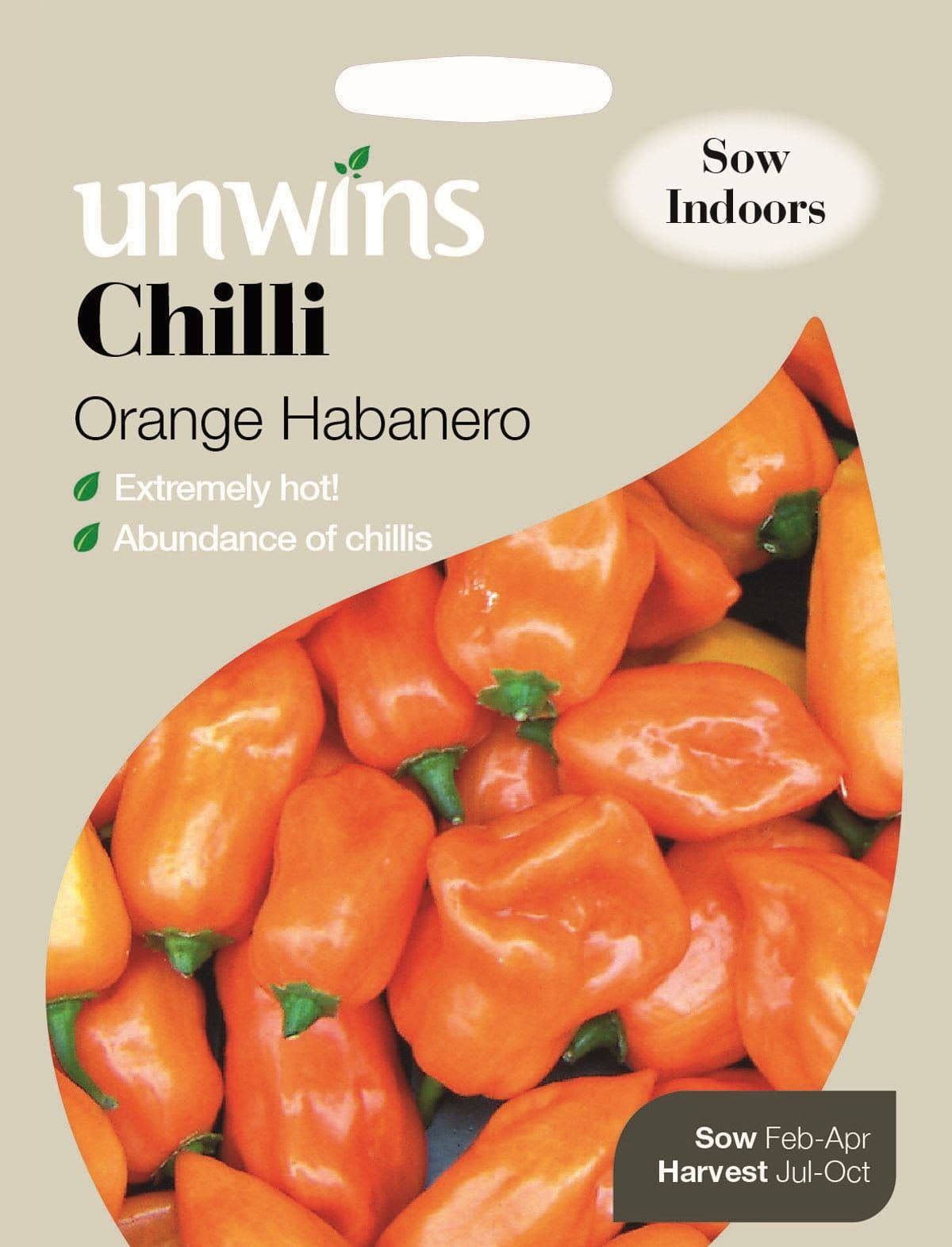 Unwins Pepper (Chilli) Orange Habanero 10 Seeds