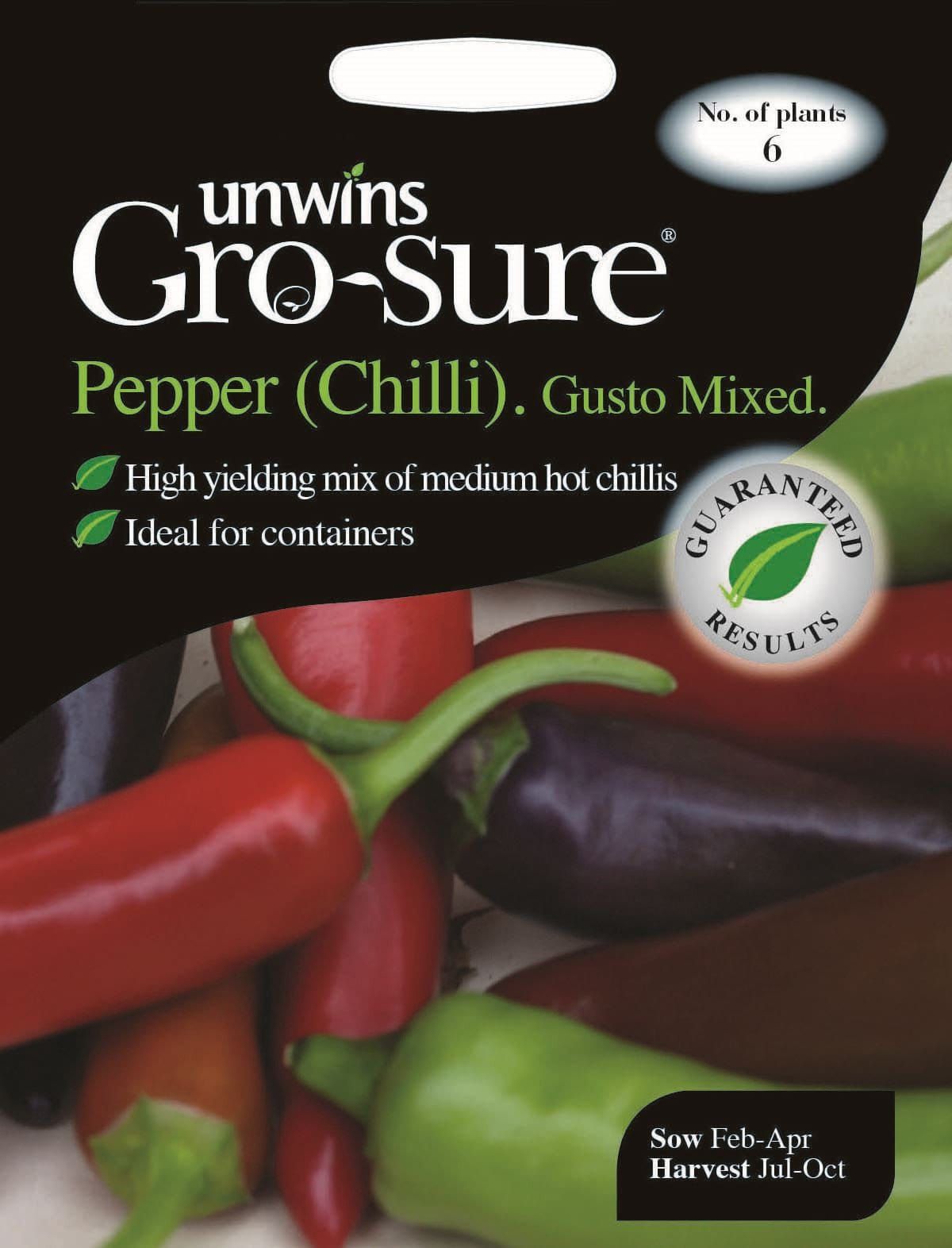 Unwins Pepper (Chilli) Gusto Mixed 6 Seeds