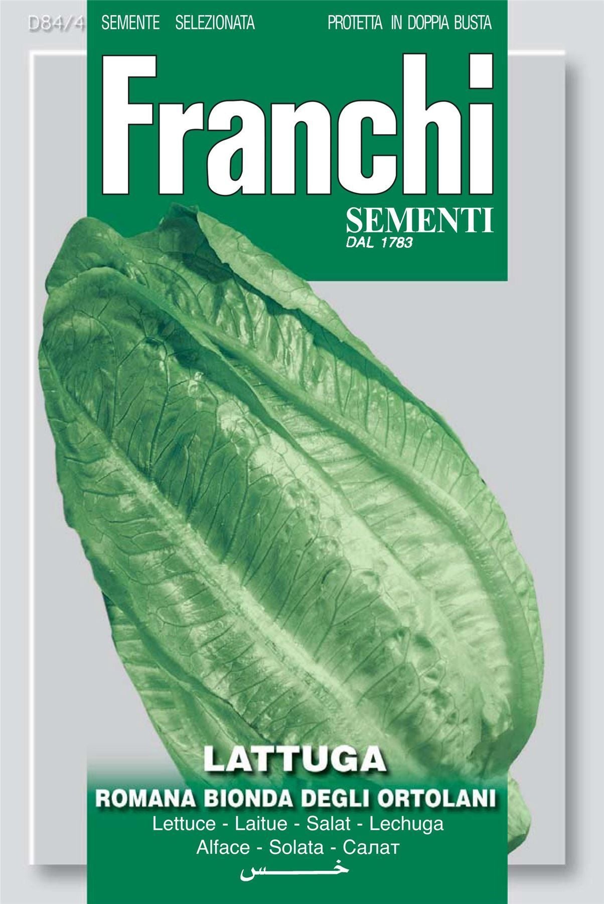 Franchi Seeds of Italy - DBO 84/4 - Lettuce - Romana Bionda Degli Ortolani - Seeds