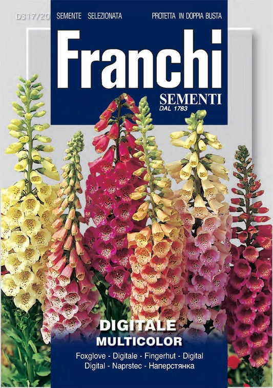 Franchi Seeds of Italy - Flower - FDBF_ 317-20 - Digitalis - Foxglove - Multicolour - Seeds