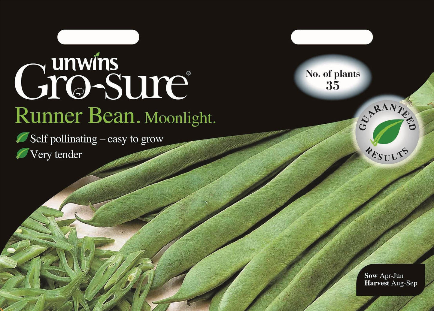 Unwins Runner Bean Moonlight 35 Seeds