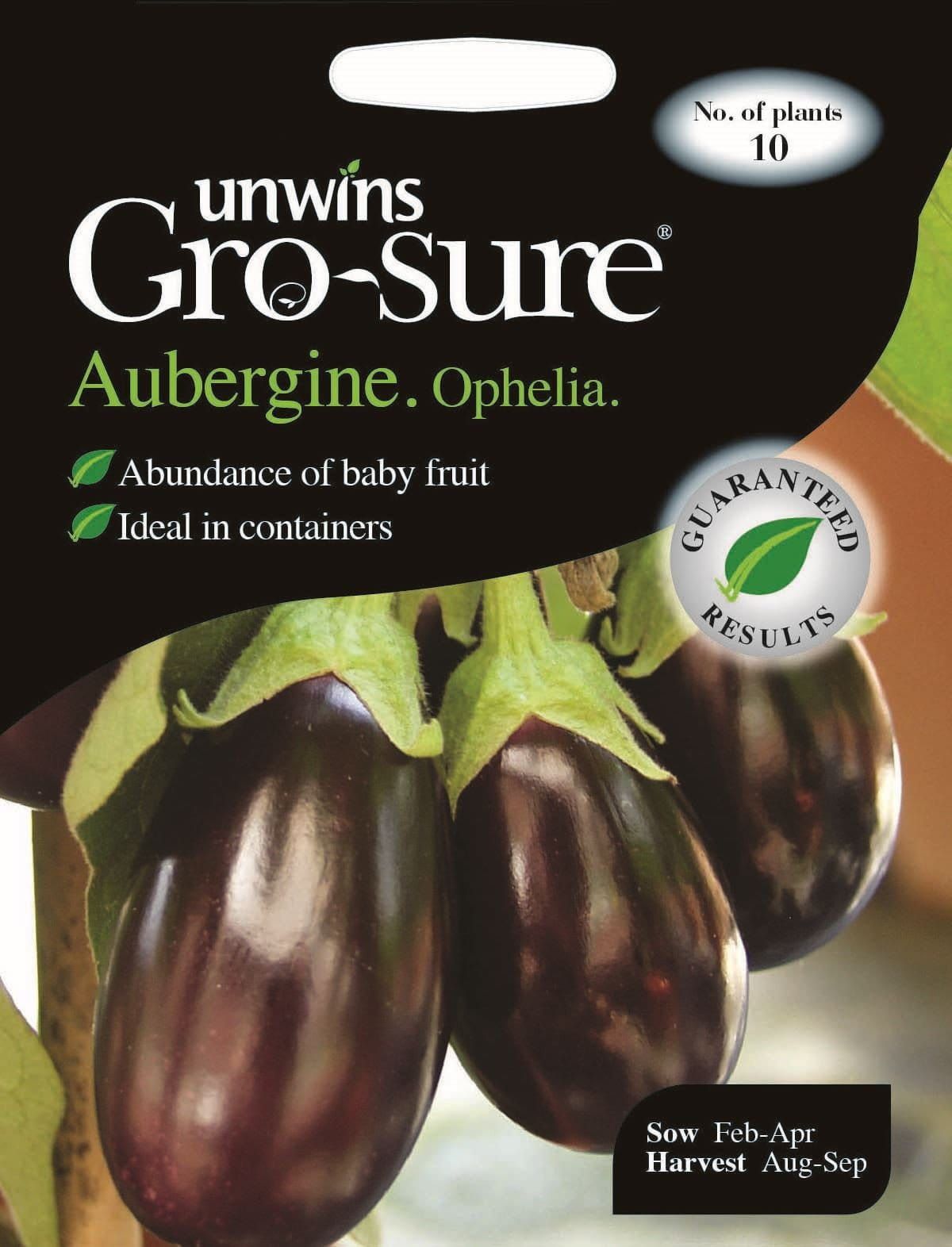 Unwins Aubergine Ophelia F1 10 Seeds