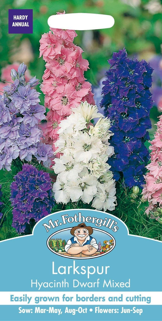 Mr Fothergills Larkspur Hyacinth Dwarf Mixed 300 Seeds