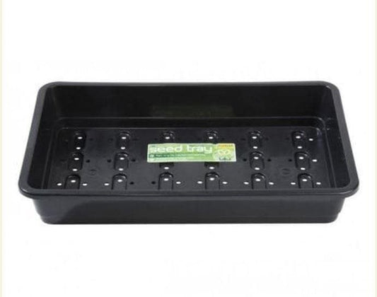 HEAVY DUTY BLACK PLASTIC SEED TRAYS WITH HOLES - FULL SIZE