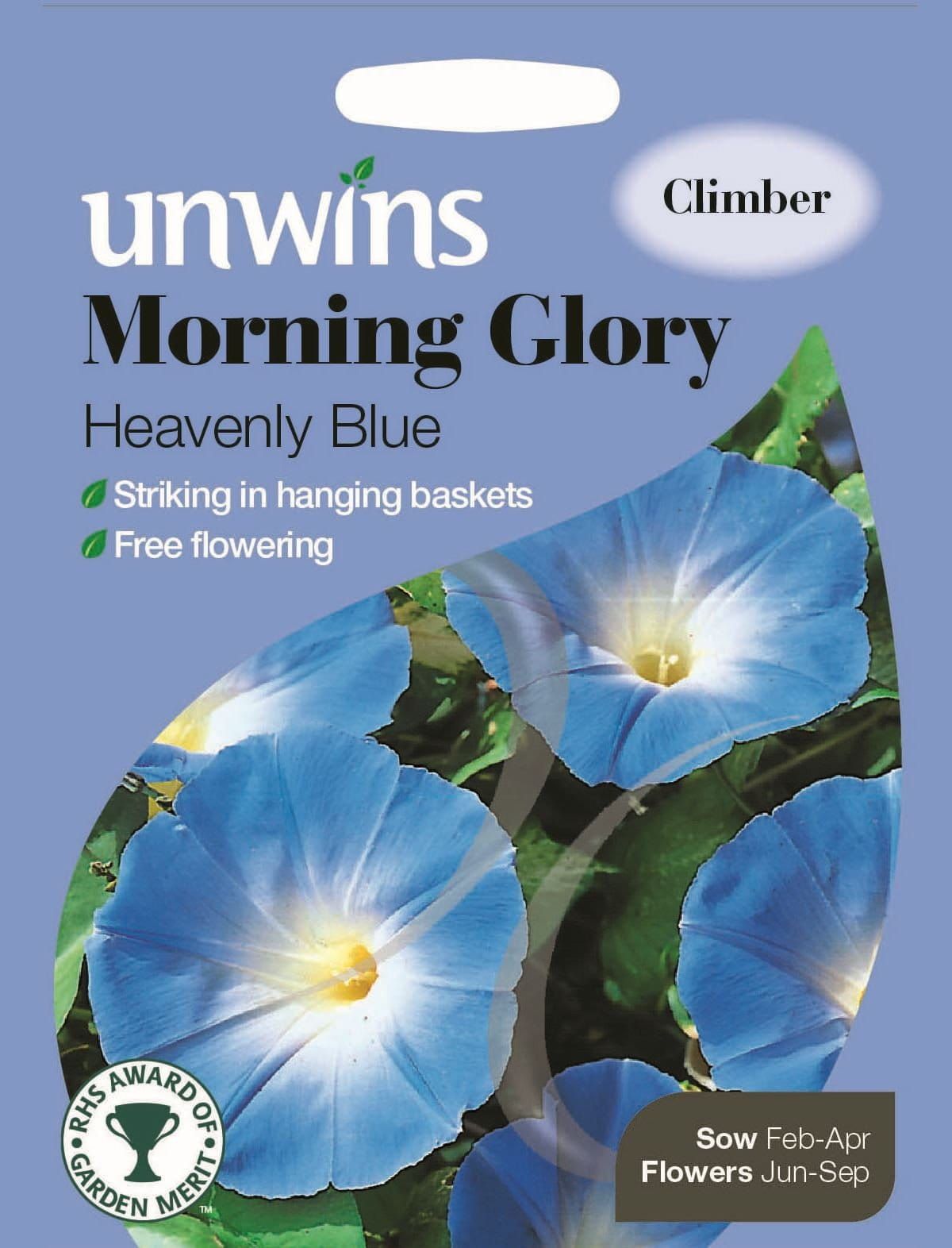 Unwins Morning Glory Heavenly Blue 35 Seeds