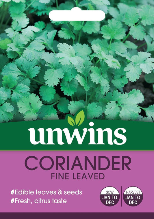 Unwins Herb Coriander Fine Leaved 200 Seeds