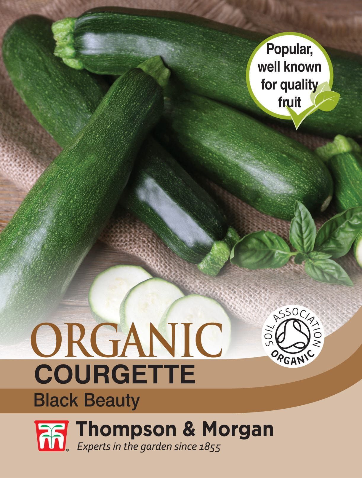 Thompson & Morgan - Organic - Courgette - Black Beauty - 15 Seeds
