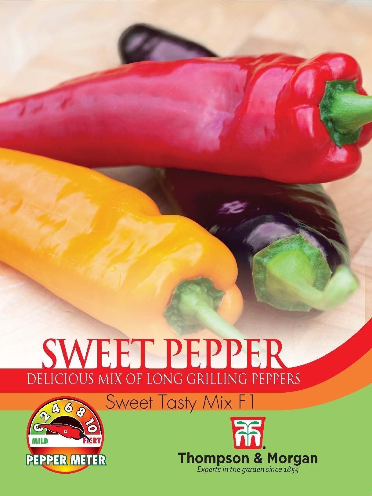 Thompson & Morgan Pepper Sweet Tasty Mix F1 Hybrid 5 Seed