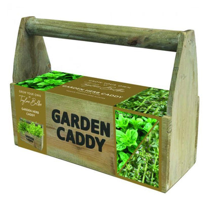Taylors - Gift - Wooden Garden Caddy Including Oregano and Thyme Seed