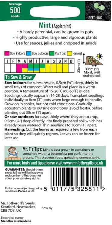 Mr Fothergills - Herb - Mint - Applemint - 500 Seeds