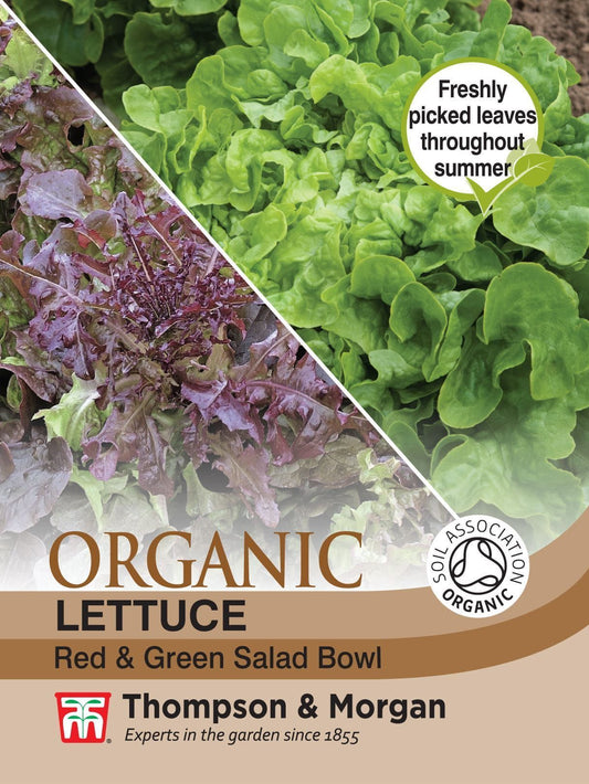 Thompson & Morgan - Organic - Lettuce - Red & Green Salad Bowl - 300 Seeds