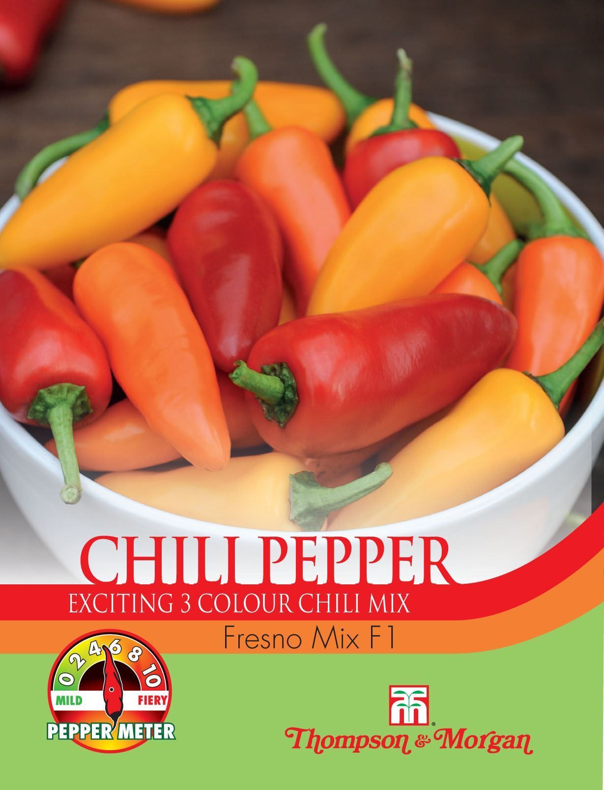 Thompson & Morgan - Pepper Chili Fresno Mix F1 Hybrid - 6 Seeds