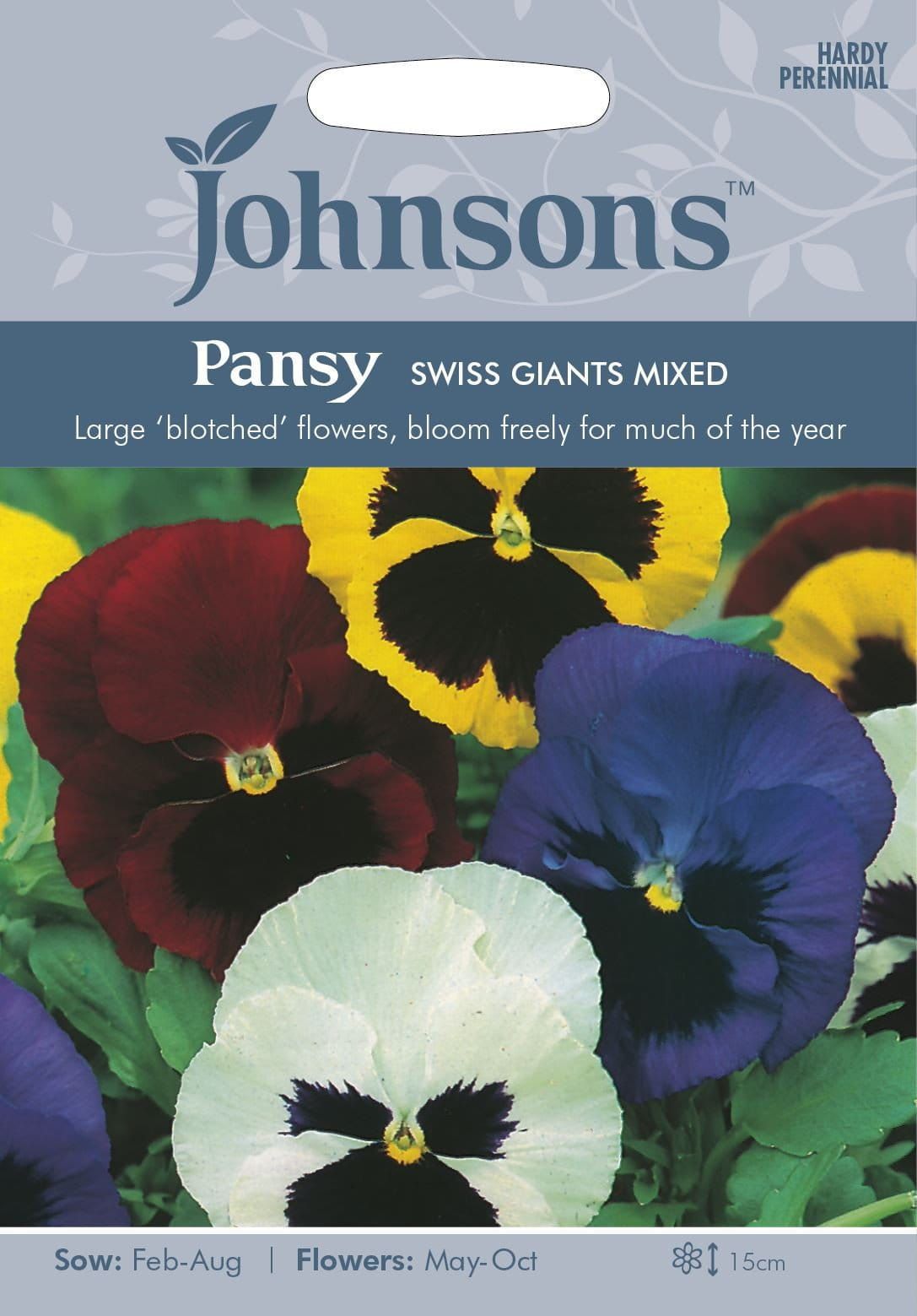 Johnsons Pansy Swiss Giants Mixed 120 Seeds