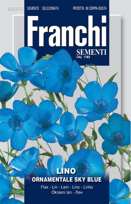Franchi Seeds of Italy - Flower - FDBF_ 333-51 - Lino Flax - Ornamental Sky Blue - Seeds
