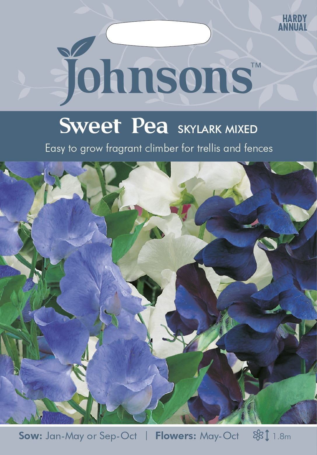 Johnsons Sweet Pea Skylark Mixed 35 Seeds