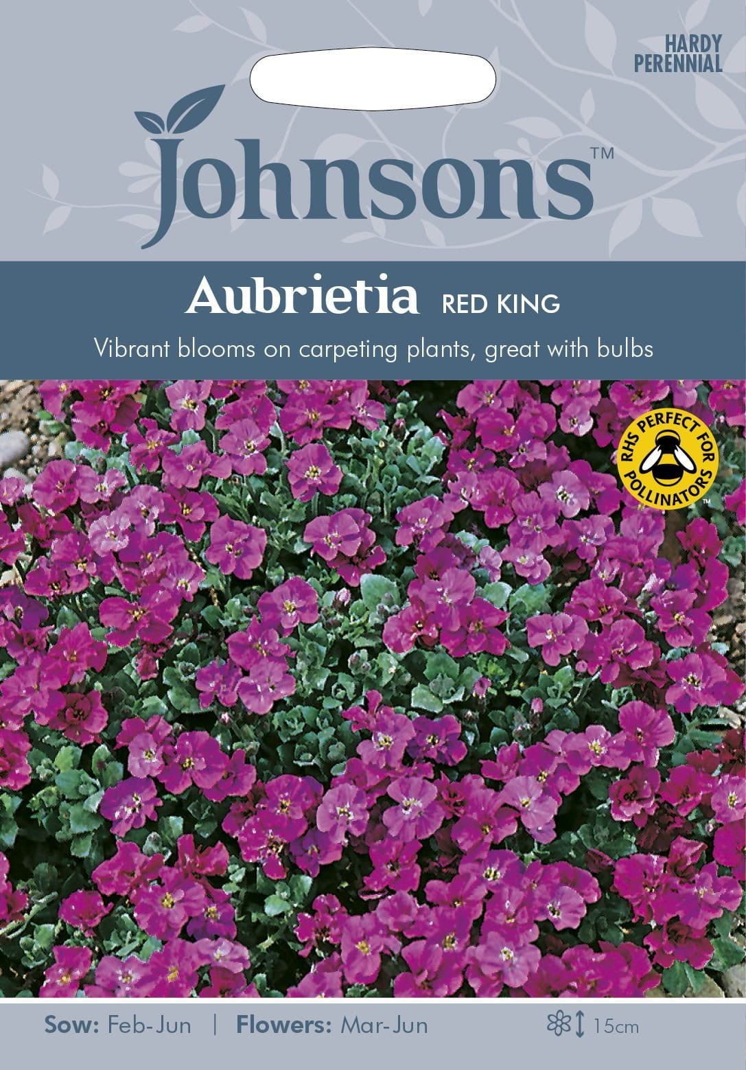 Johnsons Aubrieta Red King 200 Seeds