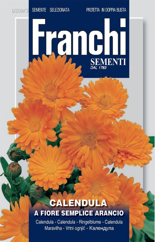 Franchi Seeds of Italy - Flower - FDBF_ 309-3 - Calendula - Pot Marigold - Fiesta - Seeds