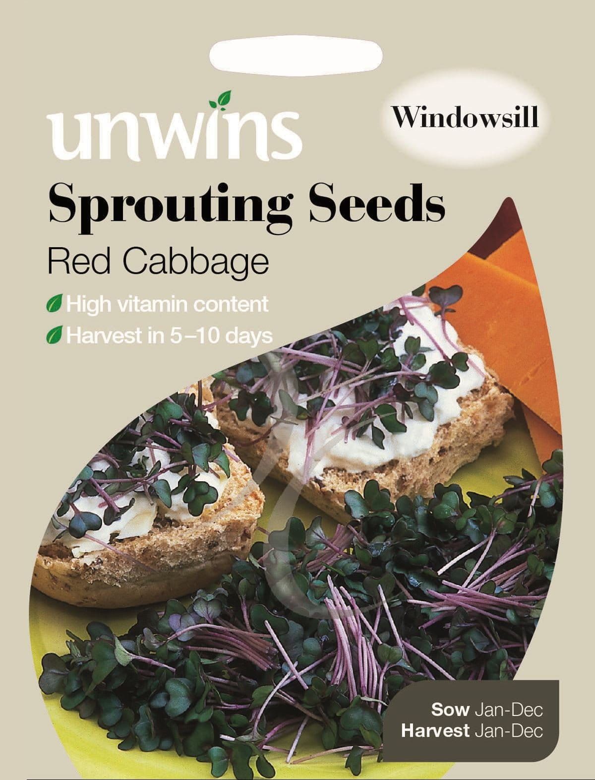 Unwins Sprouting Seeds Red Cabbage 3000 Seeds