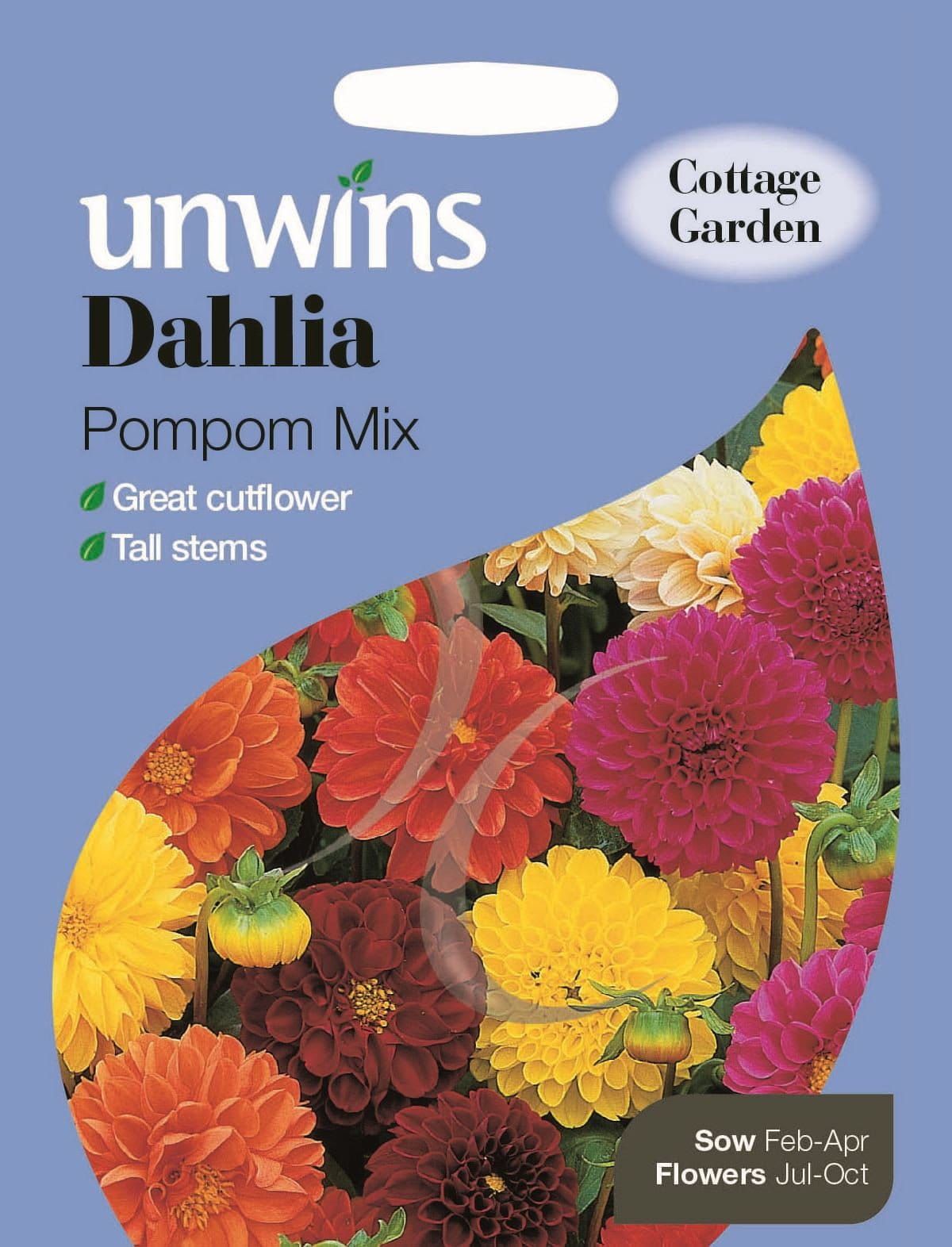 Unwins Dahlia Pompon Mix 50 Seeds