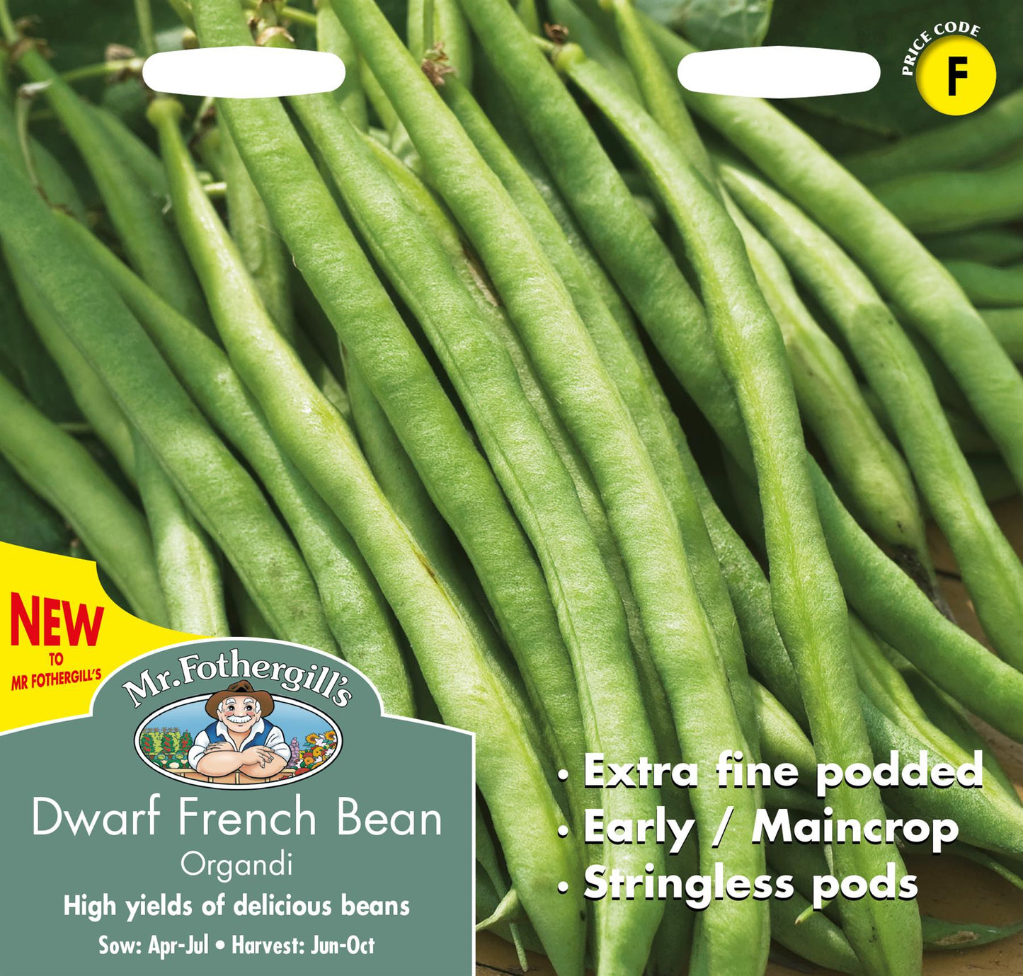 Mr Fothergills - Vegetable - Dwarf French Bean - Organdi - 100 Seeds
