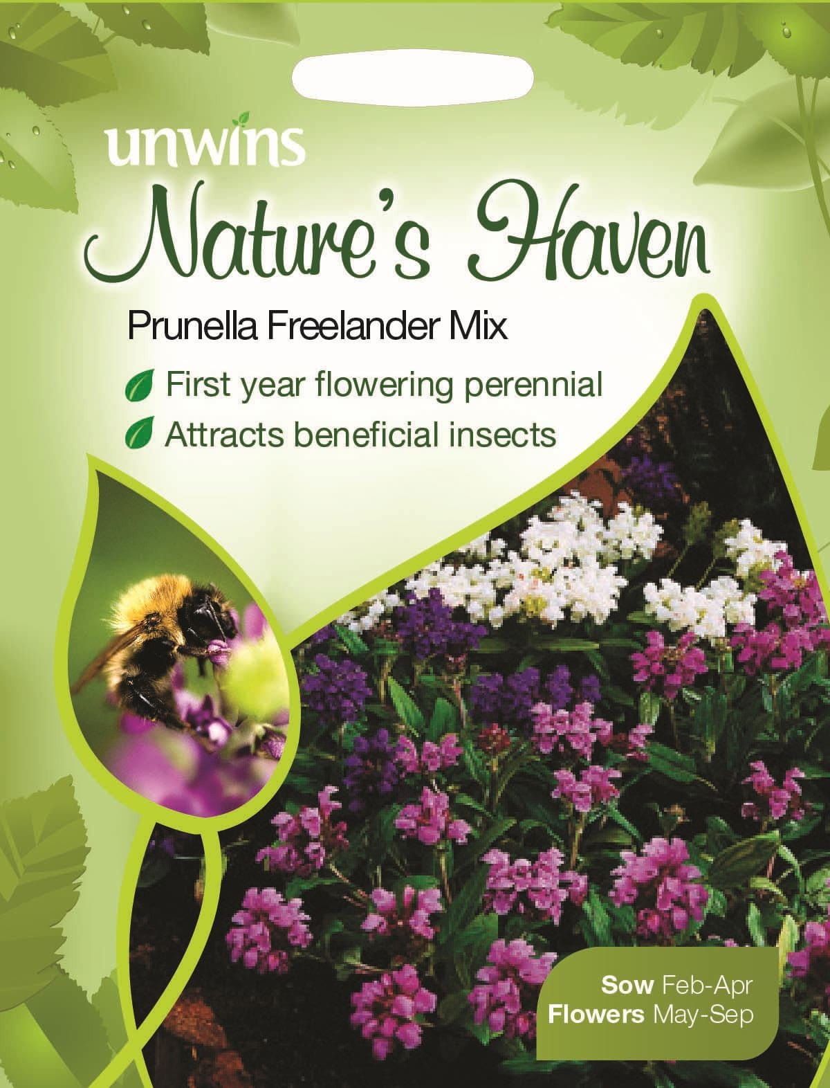 Unwins Nature's Haven Prunella Freelander Mixed 30 Seeds
