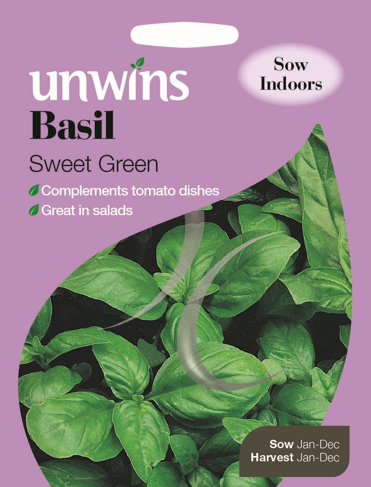 Unwins Basil Sweet Green 400 Seeds