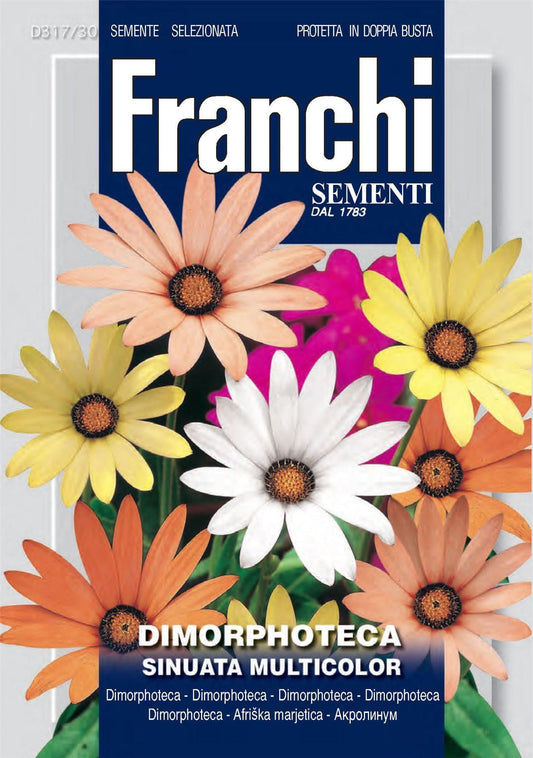 Franchi Seeds of Italy - Flower - FDBF_ 317-30 - African Daisy - Dimorphoteca sinuata Mix - Seeds
