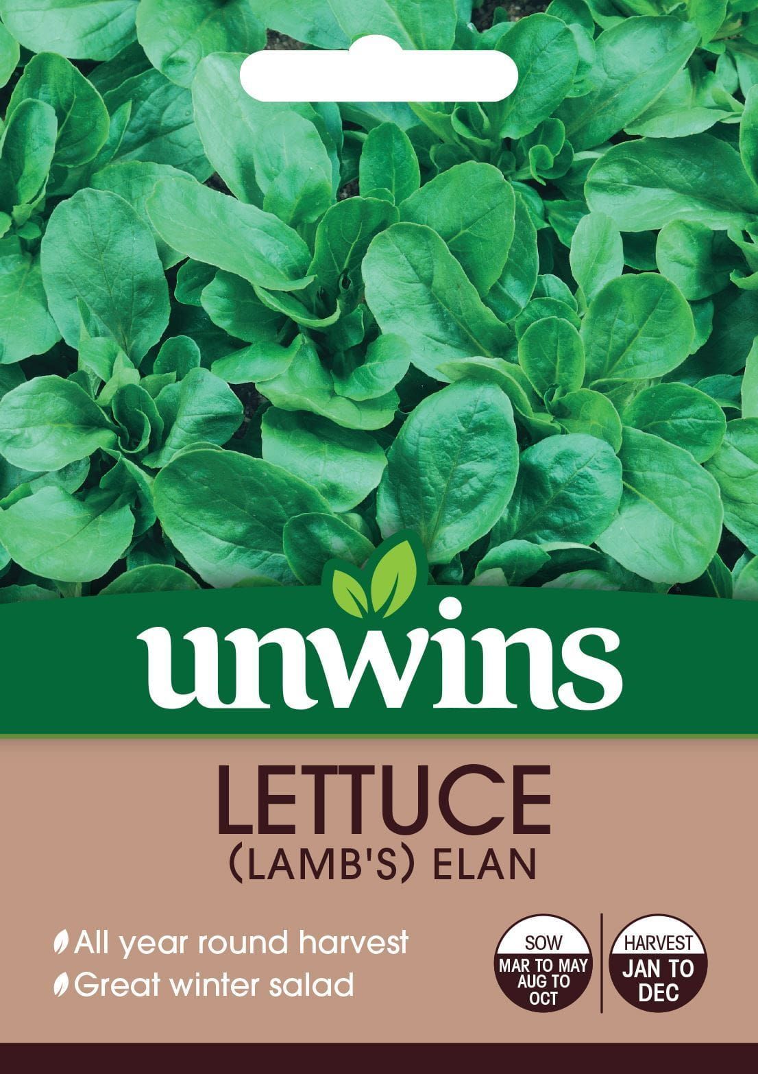 Unwins Lettuce (Leaves) (Lamb's) Elan 400 Seeds